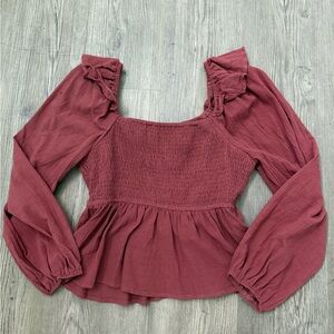 Women's Peplum Long Sleeve Top